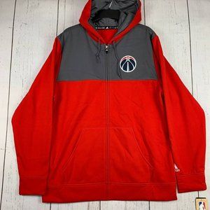 Washington Wizards NBA Adidas Large Red Climawarm Full-Zip‎ Hoodie New Men